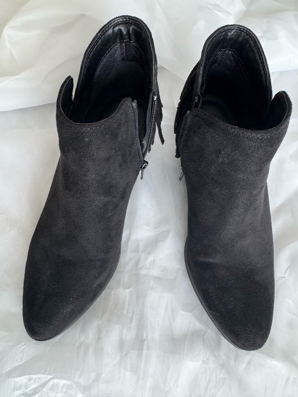 Soda Black Suede Pointed Toe Ankle Booties
